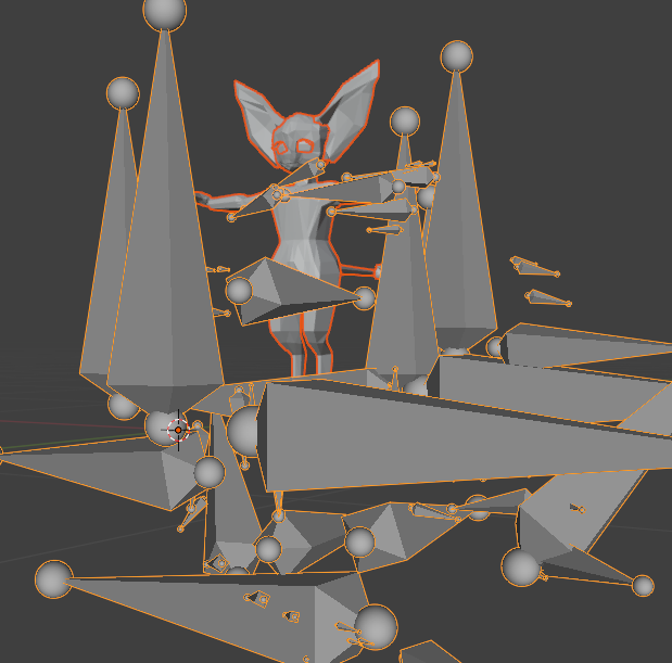 A model with the joints scattered everywhere